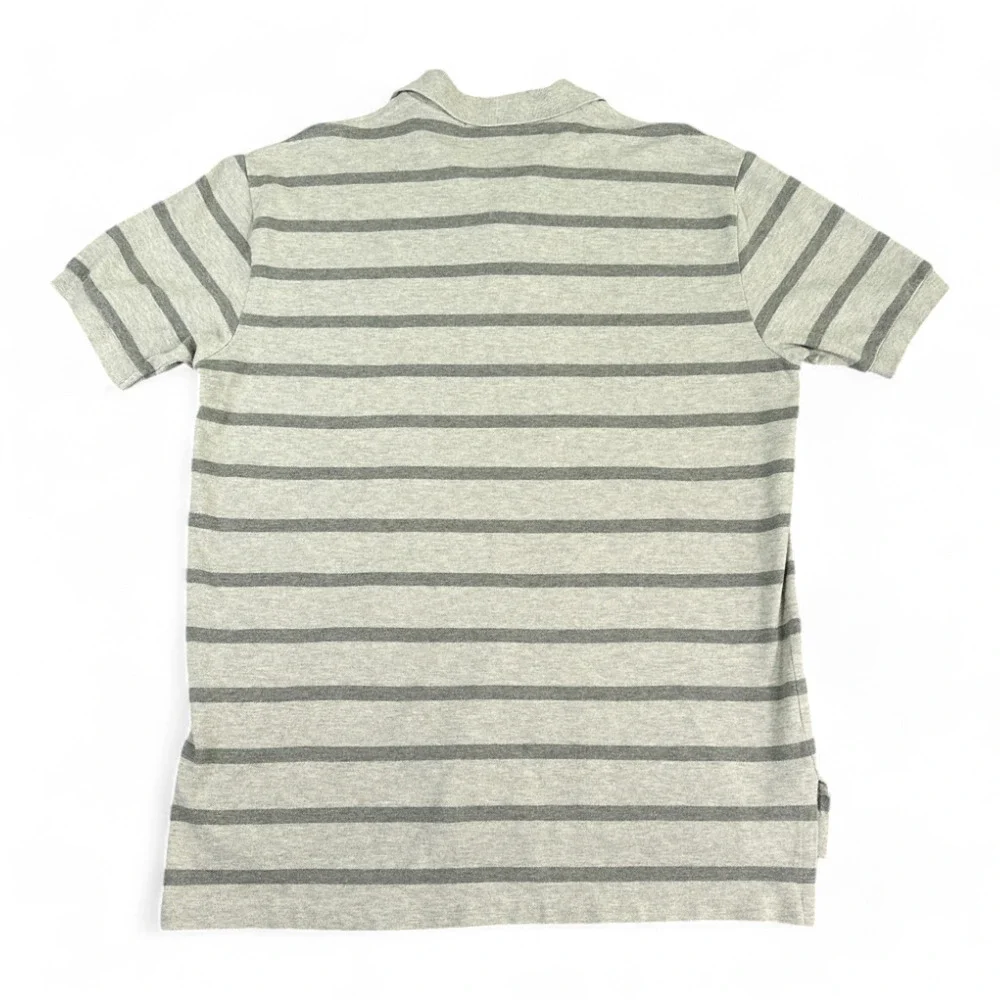 Vintage Ralph Lauren Polo Shirt Adult LARGE Gray Stripe Monochrome 90s